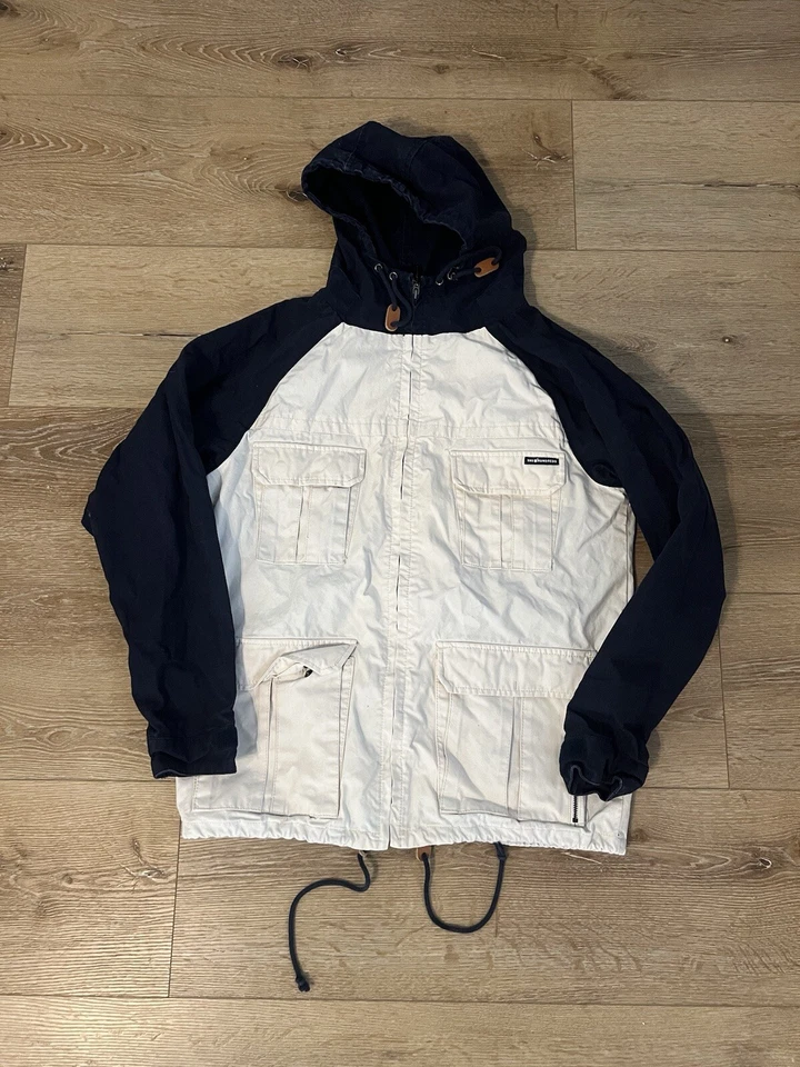 Chaqueta con Capucha The Hundreds Para Hombre Blanca Azul Cremallera Completa Talla Mediana Foto 1 de 3