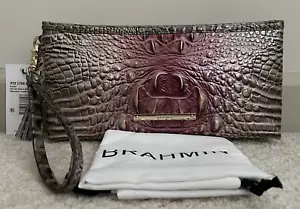 Brahmin Melbourne KAYLA große Handgelenktasche Clutch GRANAT OMBRE magenta weingrau neu mit Etikett - Bild 1 von 12