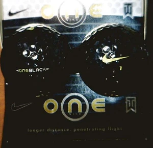 2 Brand NEW Nike BOB Black on Black Tiger Woods #1 Golf Balls 2 BALL LOT - Picture 1 of 6