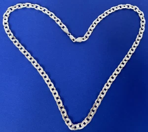 Unisex 925 Sterling Silver Cuban Chain Necklace 20 in 23 grams - Picture 1 of 12