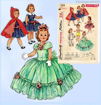 1950s Vintage Simplicity Sewing Pattern 1405 21 Inch Toni Walker Doll Clothes - Image 1 of 4