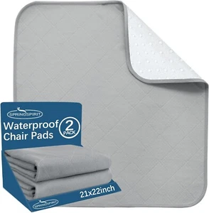Waterproof Incontinence Chair Pads Washable Bed Protector Pee Pad 2 Pack 22"x21" - Picture 1 of 7