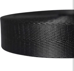1 Roll 25 Yards 1 Inch Wide Black Nylon Heavy Duty Webbing Strap - Picture 1 of 5