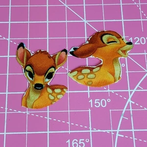 Bembi Deer Fabric Iron-On Applique Patches For Kids, Jacket Cartoon - Picture 1 of 4