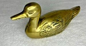 Vintage 1 pound Brass Duck Sculpture Figurine Home Decorative 6” - Picture 1 of 5