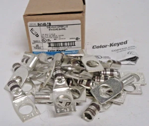 (Box of 25) Thomas and Betts Color-Keyed Copper Compression Lug #2 AWG 1/2 Hole - Picture 1 of 4