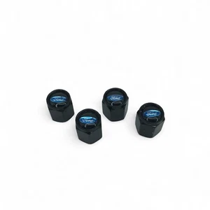 FORD Valve Stem Cap Cover O-Ring Seal Corrosion Resistant 4-Pack Black NEW - Picture 1 of 4