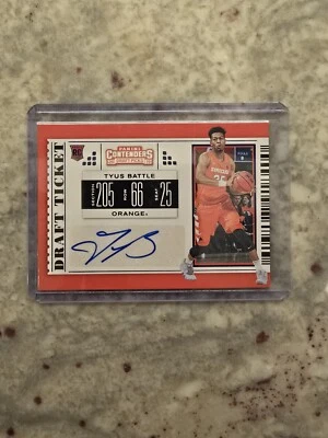 2019-20 Pan Contenders Draft Picks Draft Ticket Blue Foil #115 Tyus Battle Auto - Image 1 of 2