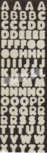 **VINTAGE**  Fuzzy GREY-WHITE ALPHABET LETTERS Sandylion Stickers - Picture 1 of 1