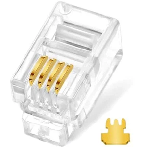 RJ9/RJ10 Modular Plug 20Pack 4P4C Phone Handset Cord Connectors - Picture 1 of 5