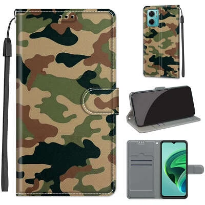 Leather Phone Wallet Stand Card Printed Case For iPhone XS 8 11 12 13 14 Pro Max - Image 1 of 4