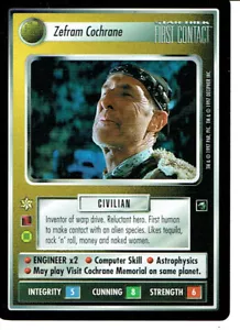 STAR TREK CCG FIRST CONTACT RARE CARD ZEFRAM COCHRANE - Foto 1 di 1