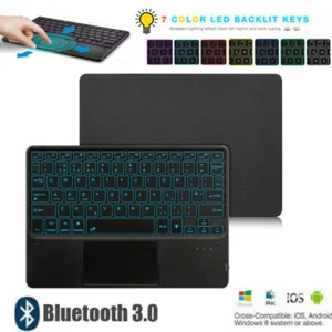 DE QWERTZ Bluetooth Tastatur mit Touchpad für iPad Tablet PC IOS Android Windows - Bild 1 von 12