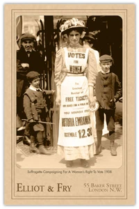 SUFFRAGETTE 1908 Campaign For Women's Vote Photo Cabinet Card CDV RP - Picture 1 of 1