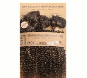Brazilian Virgin 100% Human Hair 8inch 3bundles With Closure - Picture 1 of 2