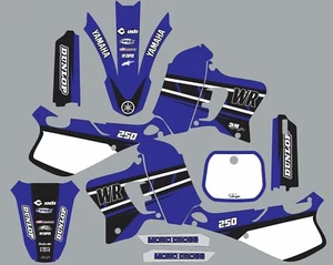 Gráficos de la vieja escuela para Yamaha WR250 1993 1994 1995 calcomanías azul retro - Imagen 1 de 1
