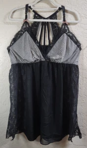 Plus Size 22/24 Cacique Lace Babydoll Chemise Lingerie Black Gown - Picture 1 of 5