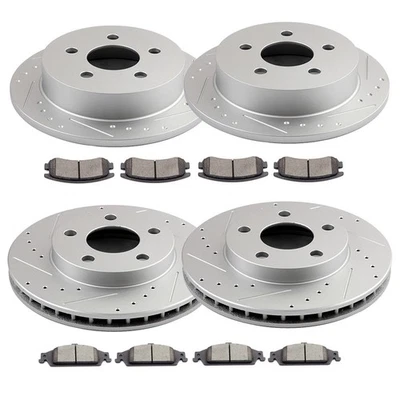For Oldsmobile Alero Pontiac Grand Am Front And Rear Brake Rotors + Ceramic Pads Foto 1 de 4