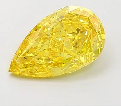 Lab Grown IGI Certified HPHT Diamond PEAR 1.50 Ct Fancy Vivid Yellow VS2 - Image 1 of 4