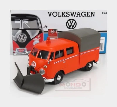 1:24 MOTORMAX Volkswagen T1 Pick-Up Spazzaneve Snowplow 1962 MTM79593 - Immagine 1 di 2