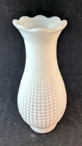 Vintage Hurricane Öllampe Glasschirm Kamin 10" weiß Milchglas Schuhnagel Mais - Bild 1 von 6