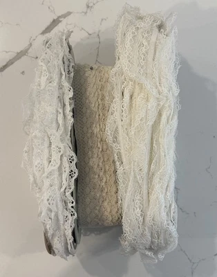Carrete vintage años 80 encaje a granel blanco y crema, país, núcleo de abuela, costura (3) Foto 1 de 4