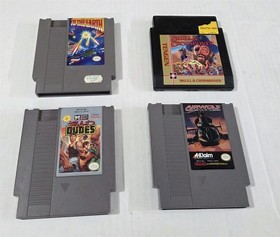 T-123 VINTAGE NINTENDO NES LOT TO THE EARTH SKULL & CROSSBONES BAD DUDES AIRWOLF