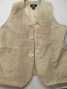 Rare RRL DOUBLE RL MARITIME gnarly distressed canvas vest size XS Wow! T53 - Picture 1 of 7