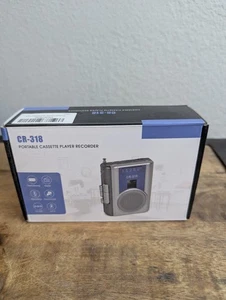 Lettore Cassette Portatile Registratore AM FM Con Antenna Raro CR-318 NUOVO - Foto 1 di 3