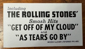 THE ROLLING STONES PROMO HYPE STICKER FOR LP DECEMBER'S CHILDREN BLACK VERSION - Picture 1 of 2