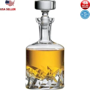 High-End Hand-Blown Lead-Free Crystal Whiskey Decanter Gift Boxed 34oz New - Picture 1 of 8