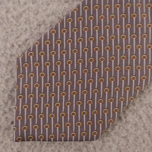 Brooks Brothers Tie Gray Orange Silk Makers Printed in Italy Made in USA 3.75" - Picture 1 of 9