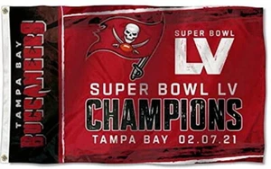 2021 Tampa Bay Buccaneers Super Bowl LV Championship 02.07.21 Flag Tom Brady - Picture 1 of 1
