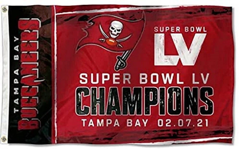 Tampa Bay Buccaneers Super Bowl LV 2021 Campeonato 02.07.21 Bandera Tom Brady Foto 1 de 1