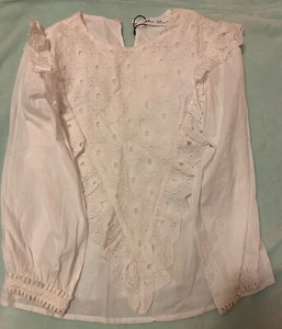 zara kids girlswhite Top Size 9 - Picture 1 of 4