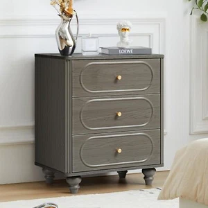 3 Drawer Fluted Dresser for Bedroom, Mid Century Modern Chest of Drawers - Picture 1 of 9
