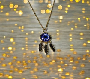 Turkish golden Evil Eye necklace for good luck - Picture 1 of 5