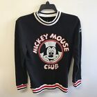 Disney Parks Mickey Mouse Club Vintage Long Sleeve Size Small Sweatshirt Black