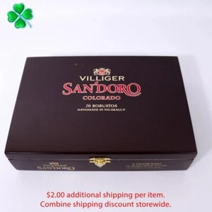 Caja de cigarros de madera vacía San'Doro Robusto Colorado 8,5" x 6,75" x 2" - Imagen 1 de 11
