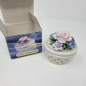 Joyero de porcelana floral baratija Royal Heritage JSNY 14777 B1 - Imagen 1 de 1
