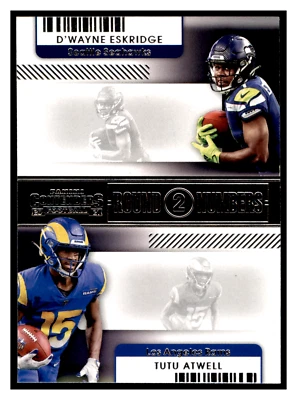 2021 Panini Contenders D'Wayne Eskridge/Tutu Atwell Round 2 Numbers RN-DES - Image 1 of 2