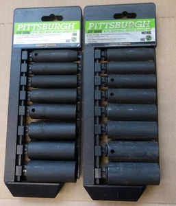 3/8" Drive PITTSBURGH 16 Piece Deep Wall Impact Socket Sets SAE / Metric - Picture 1 of 7
