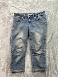 Seven 7 Womens Sz 6 Designer Blue Jeans Capris Stretch Mid Rise Short Pants - Picture 1 of 10