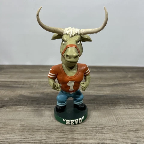 UNIVERSITY OF TEXAS Bevo Mascot Bobble Head Hook EM Horns look at pics closely! Cover