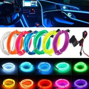 1/2/3M Car Interior EL Atmosphere Strip Lights Neon Dash Glow Tube Variouscolors - Picture 1 of 10