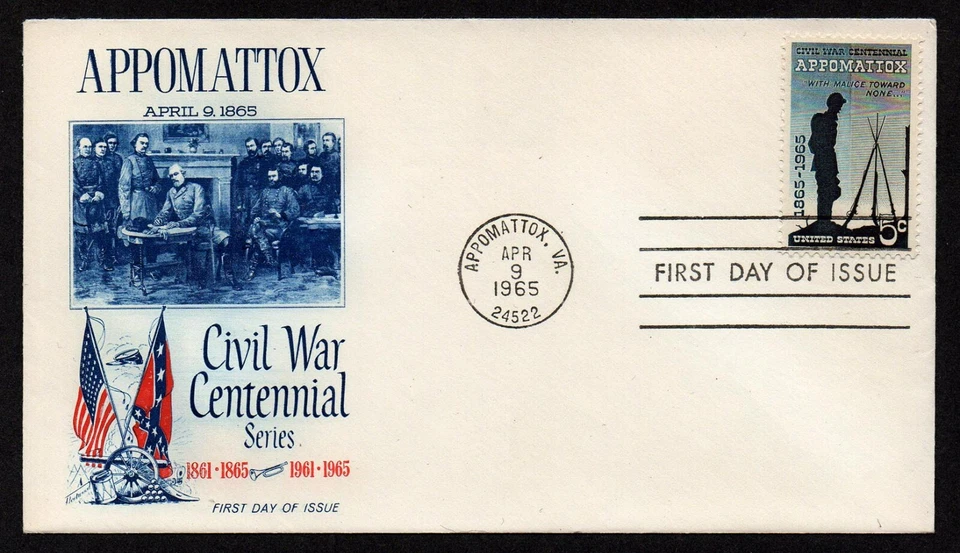 USA, SCOTT # 1182, FLEETWOOD FDC COVER OF 1965 APPOMATTOX, CIVIL WAR CENTENNIAL - Image 1 of 1