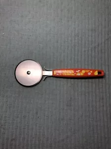 Tagliapizza vintage EKCO con fiori arancioni. Super Clean Blade EC - Foto 1 di 2