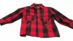 Woolrich Mackinaw Mens Size Medium Wool Zip Hunting Plaid Checkered Jacket - Picture 1 of 19