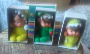 Bambola vintage Little Miss Matchpack lotto di tre divertenti mondiali bambini Pixie elfo IOB - Foto 1 di 6