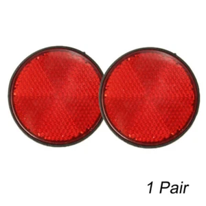 1 Pair 2'' Round Red Reflectors Universal For Motorcycles ATV Bikes Dirt Bike - Picture 1 of 12